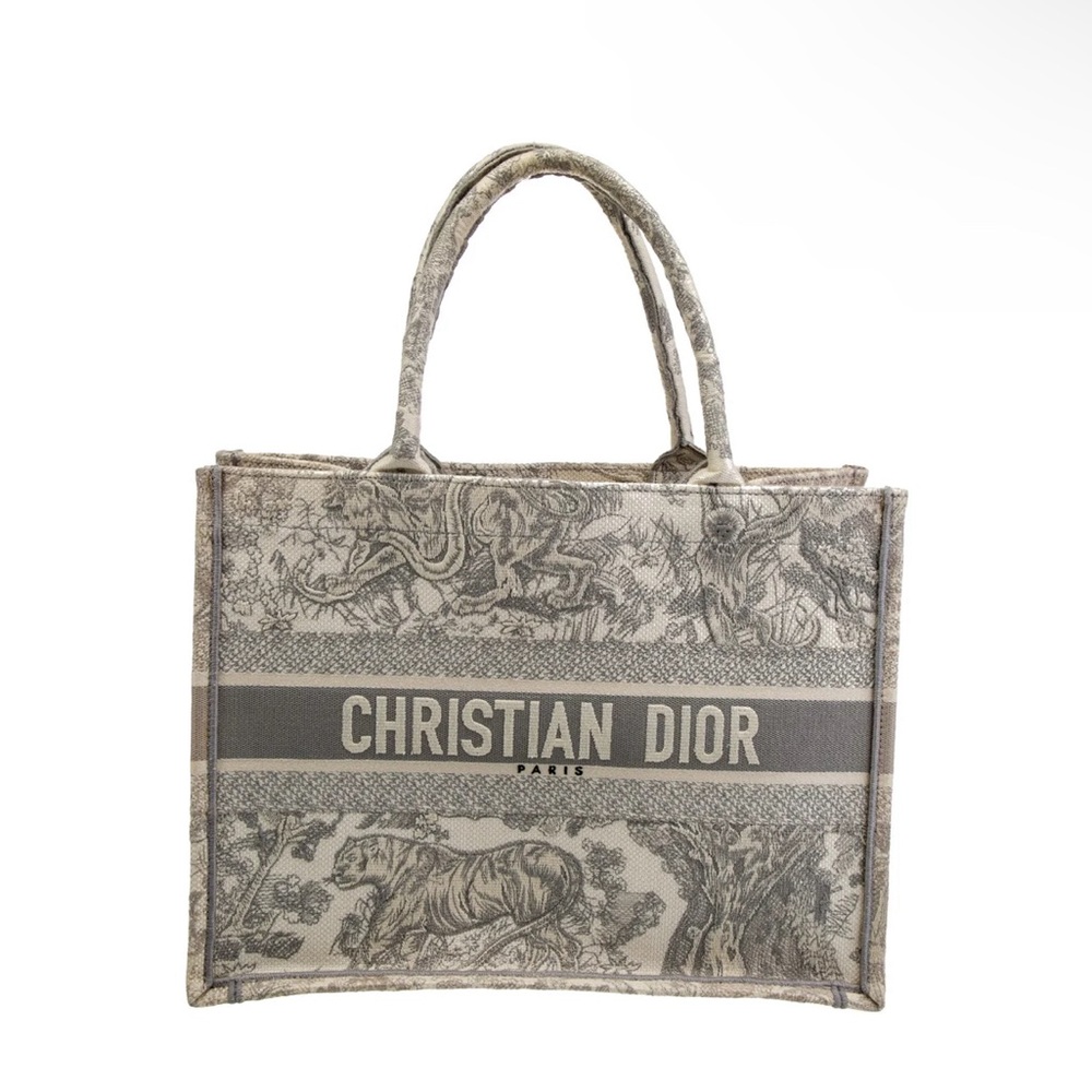 Christian Dior Medium Toile de Jouy Book Tote Gray